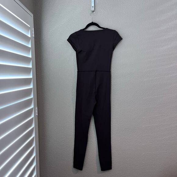 Aritzia Wilfred Free Brown Jumpsuit Romper Square Neck Short Sleeve Pants Small - Picture 5 of 7